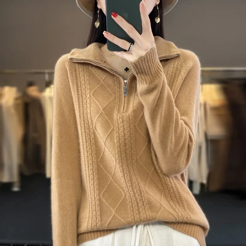 Women Sweater Long Sleeve Top Knitted Pullover Fashion Sweater Woman Winter 2024 New Basic Female Clothing Soild OL Sweaters