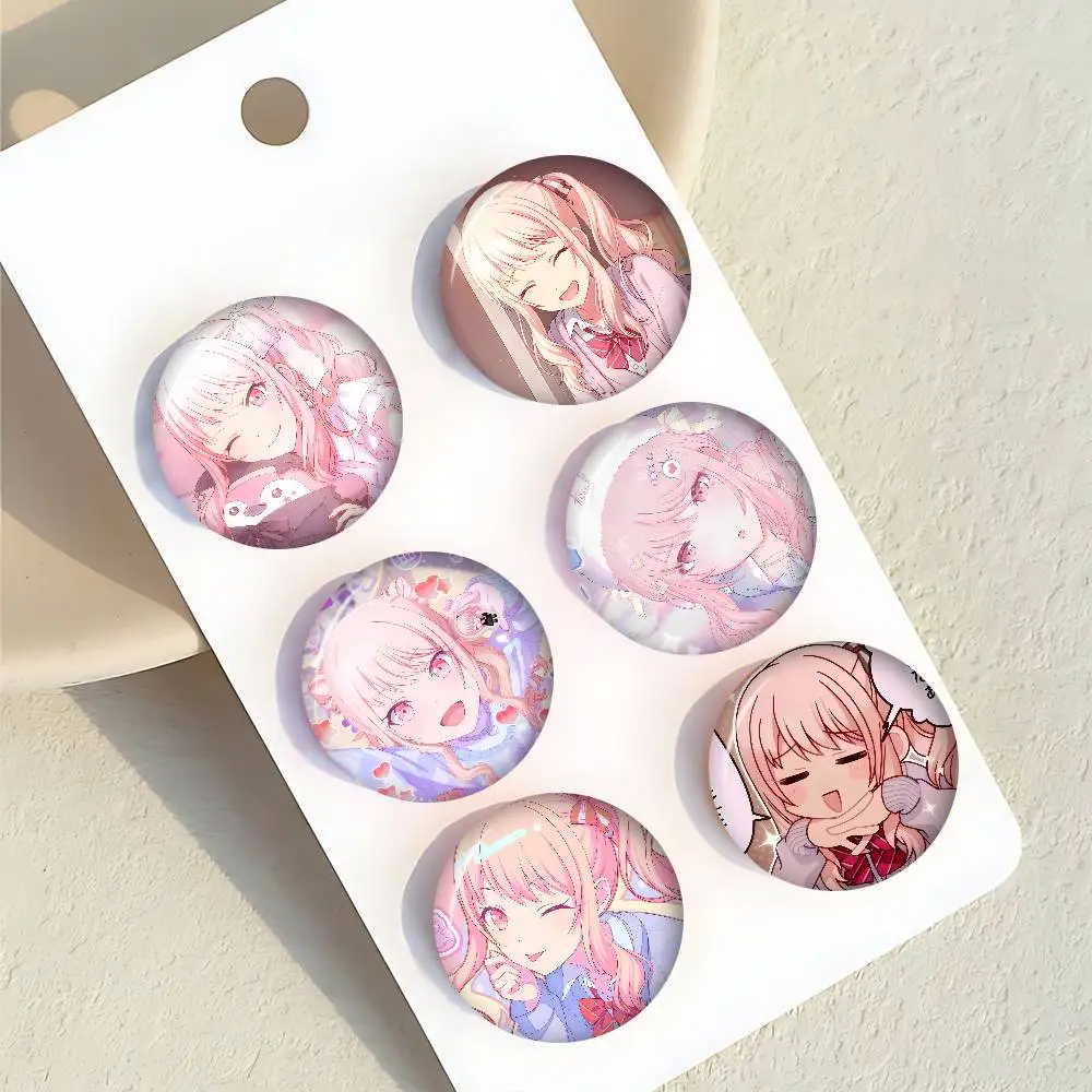 Anime Mizuki Akiyama Cartoon Broschen, Anime-Abzeichen, runde handgemachte Brosche, Anstecknadeln, Schmuck für Rucksack, Kleidung, Geschenke