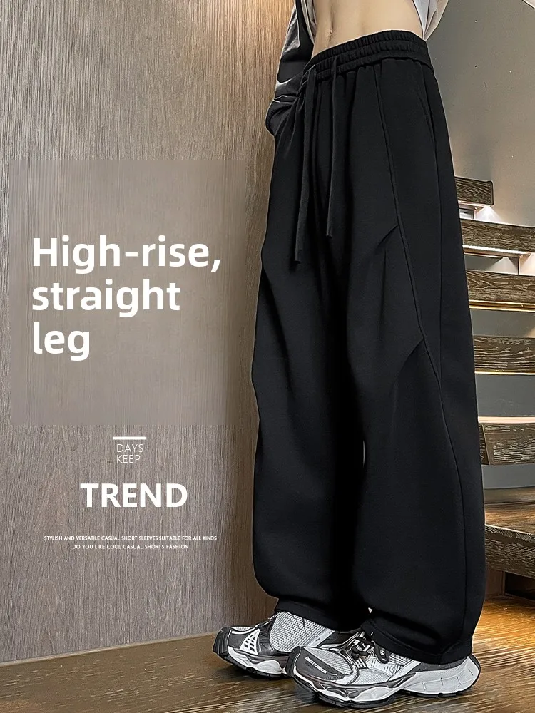 

Зимние повседневные брюки с прямыми штанинами на подкладке High Street, мужские свободные брюки-карго, широкие спортивные штаны