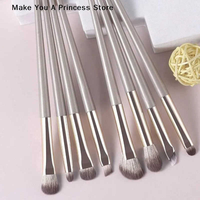 【HBA】 Juego de 8 brochas de maquillaje para ojos, detalle de sombra de ojos, brocha de maquillaje, herramienta de maquillaje Ultra suave para sombra de ojos y delineador de ojos