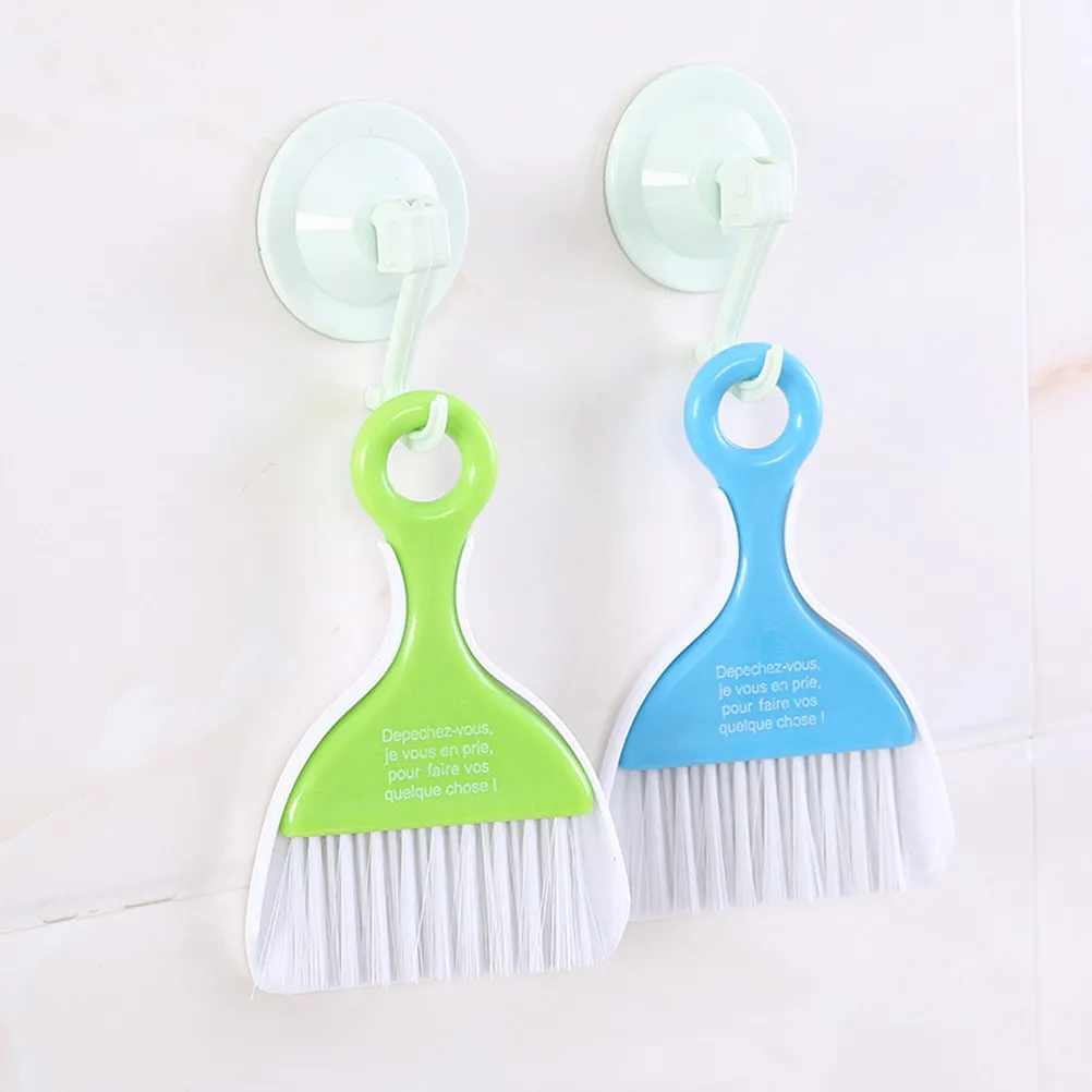 Compact Desktop Cleaning Brush Sweeper Set Broom Dustpan Combo Random Color Heavy Duty Bristles Gentle on Surfaces Easy to Store