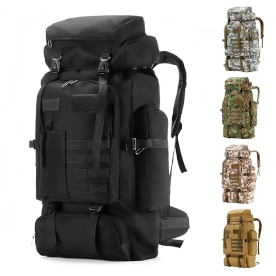 

Hiking Backpack Tactical Backpack for Men Women, 80L Military Backpack Rucksack Waterproof Large Travel Camping Backpack for Me