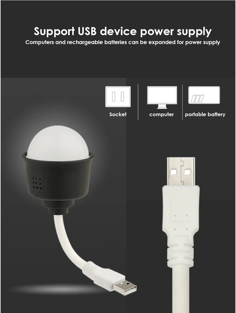 USB 플러그 야간 조명 휴대용 LED 램프, 컴퓨터 모바일 전원 충전 미니 책 램프, 눈 보호 연구 소형 독서등