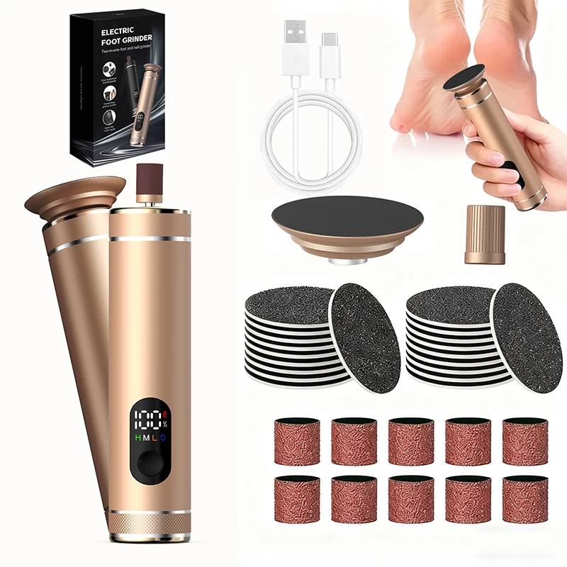 أدوات العناية الكهربائية للقدم واليد 2 في 1 من سبائك الألومنيوم، مزيل مسامير القدم الكهربائية، مطحنة طعام كهربائية مع صندوق هدايا #1