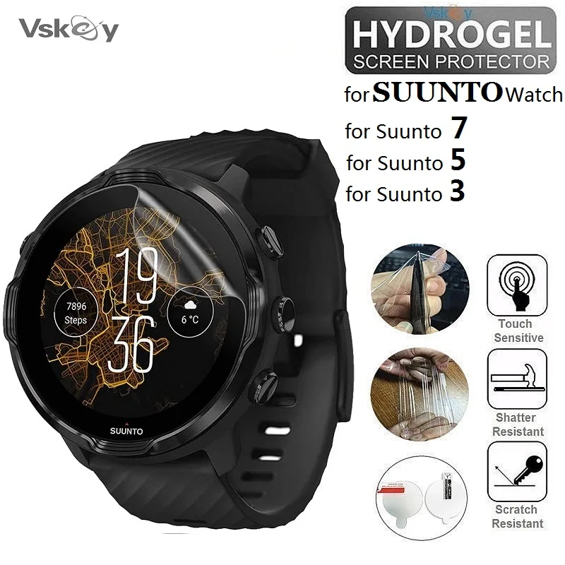 10PCS TPU Hydrogel Soft Screen Protector for Suunto 7 Round Smart Watch HD Clear Protective Film for Suunto 5