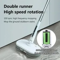 Cordless Electric Mop With Dual Motors Powerful Rotating Mop Wireless Water Spray Fully Automatic Floor Cleaning No Steam Mop