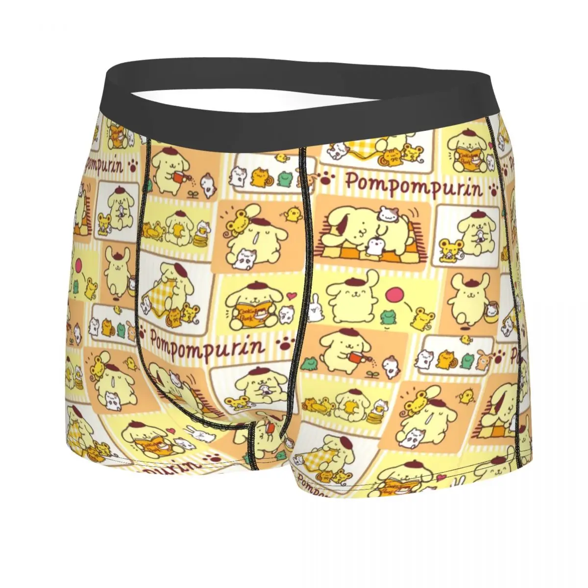 Customized Pompompurin Sanrio Cartoon Underwear Men Print Boxer Shorts Panties Briefs Breathable Underpants