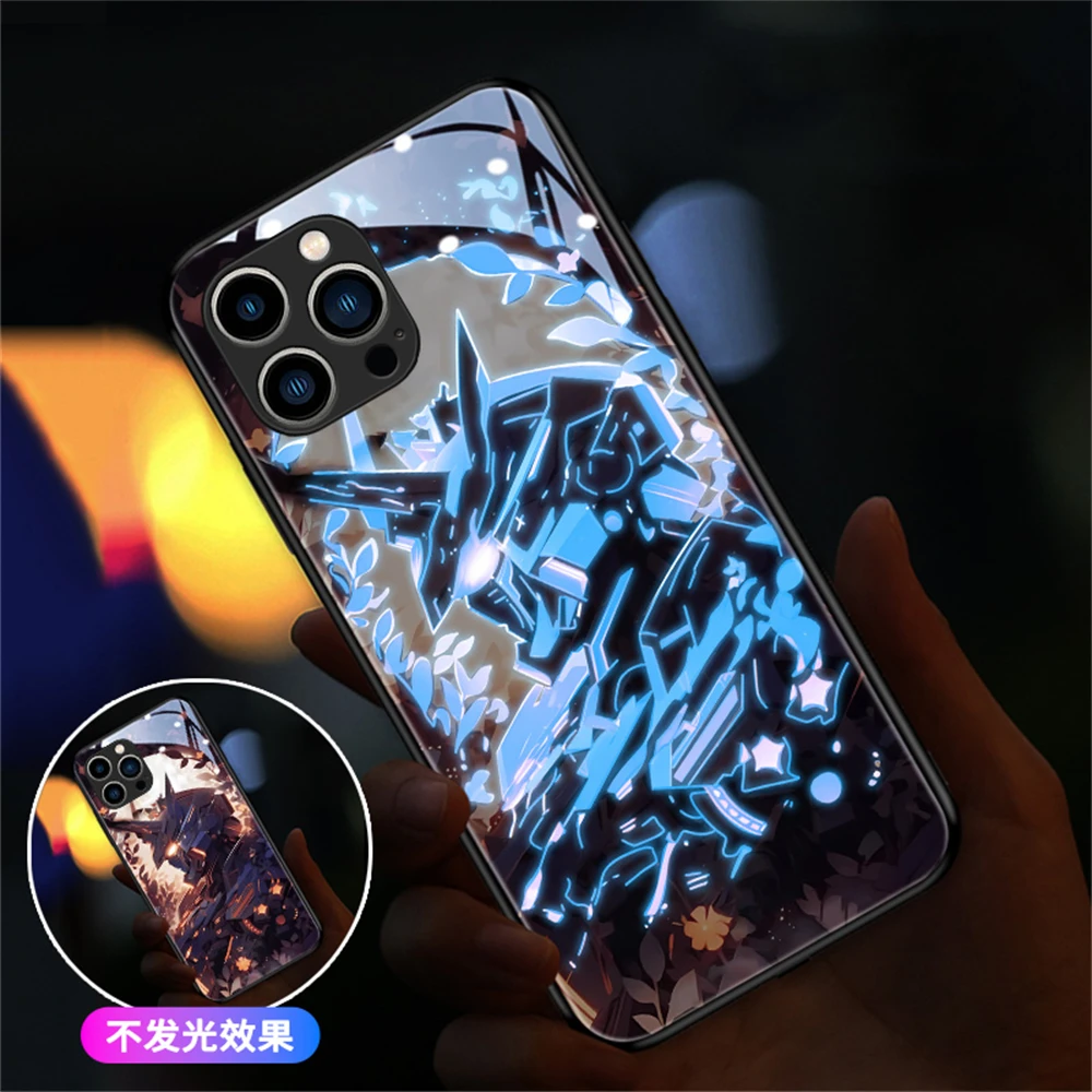 

Japanese Anime Pattern LED Calling Light Flash Phone Case For Samsung A54 A53 A52 A51 A12 A14 A21S A50 A73 A72 A71 A33 A32 4G