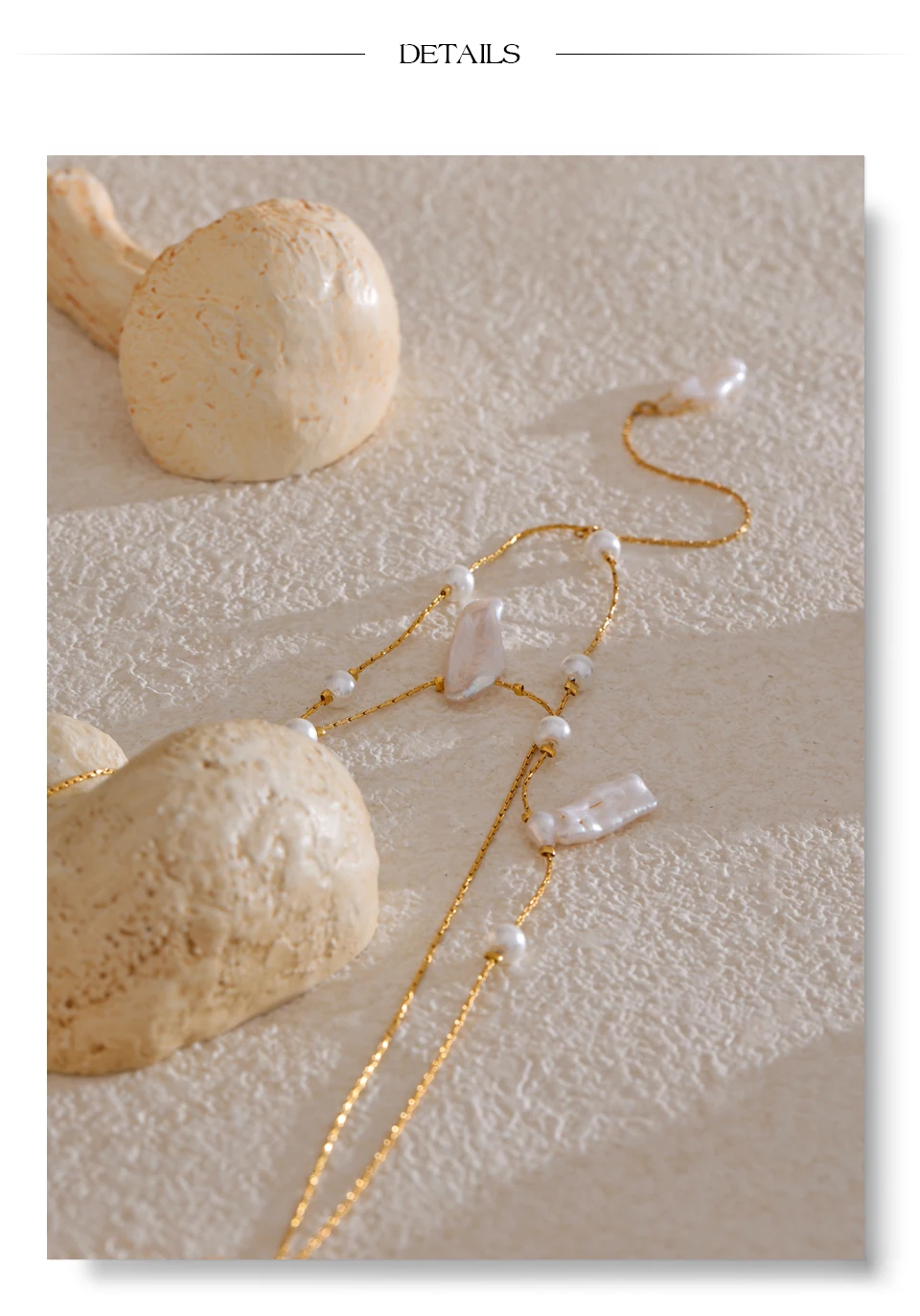 Yhpup Exklusives Design Barocke natürliche Süßwasserperlen Luxus-Halskette Edelstahl Doppelschichtkette Premium-Schmuck Geschenk – Detail 16
