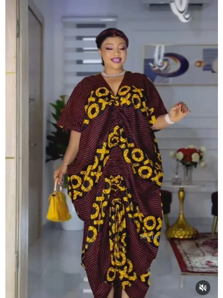 

African Long Dress for Women, Plus Size Dresses, V-Neck, Half Sleeve, Wedding Party, Evening Gowns, Spring, Autumn, 2022