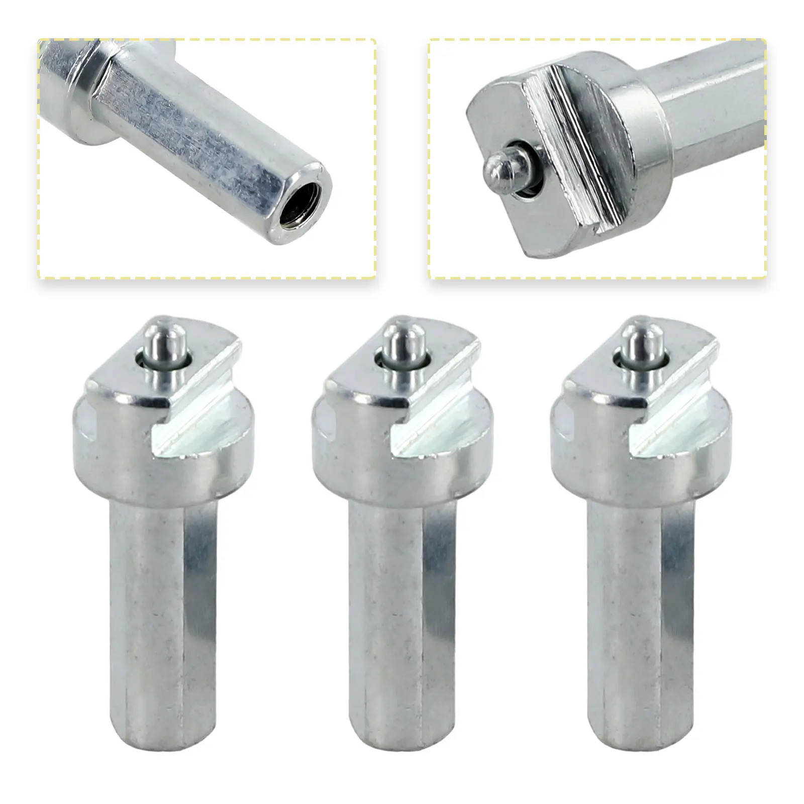 3pcs Electric Drill Connector Adapter for Sewer Spring Pipe Cleaning Tool Carbon Steel Galvanized Diameter 16mm for Pipe Dredge