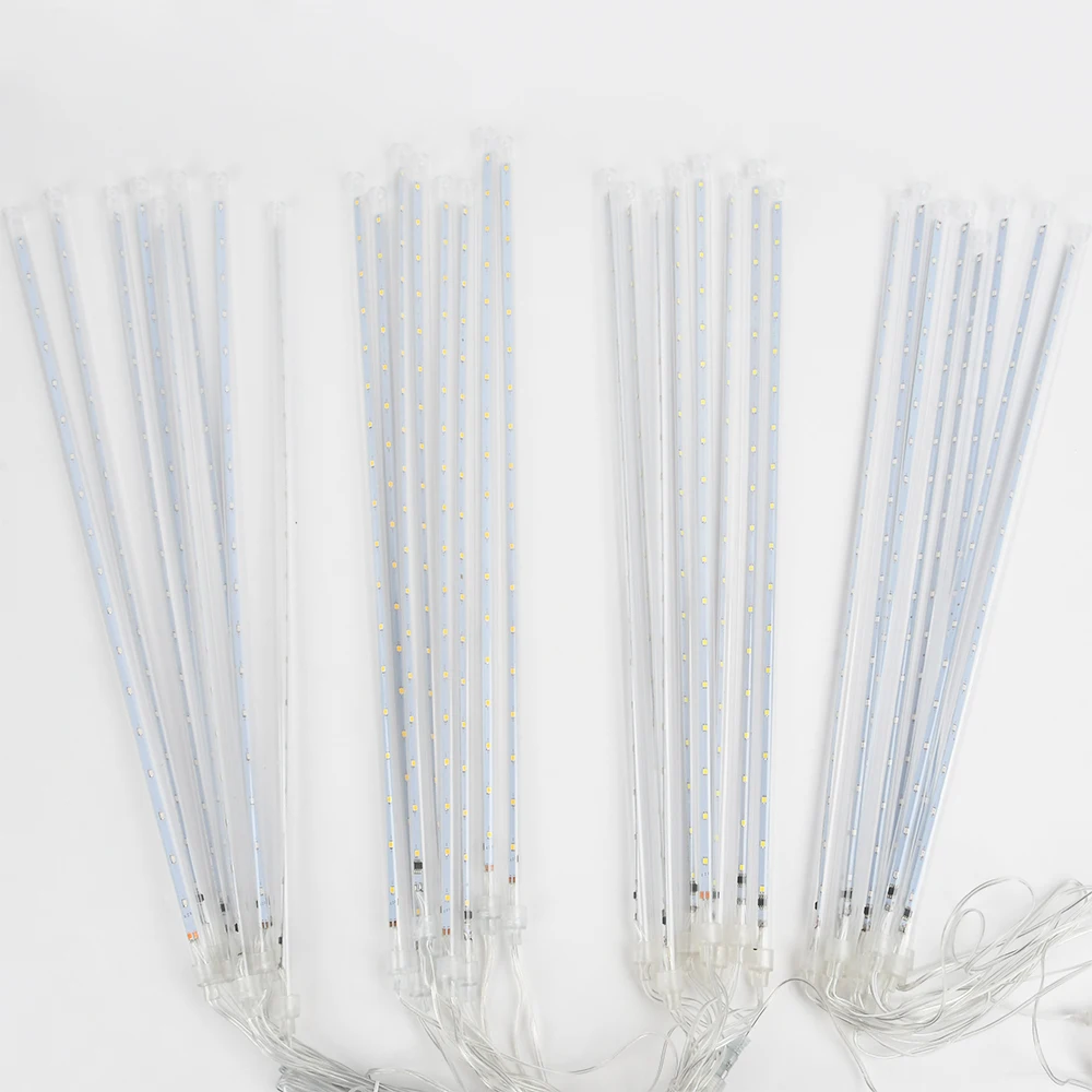 LED Solar Meteor Shower Lights 50cm 8 Tubes Waterfall Tree Lights Outdoor Garden Decorations Easy to Install