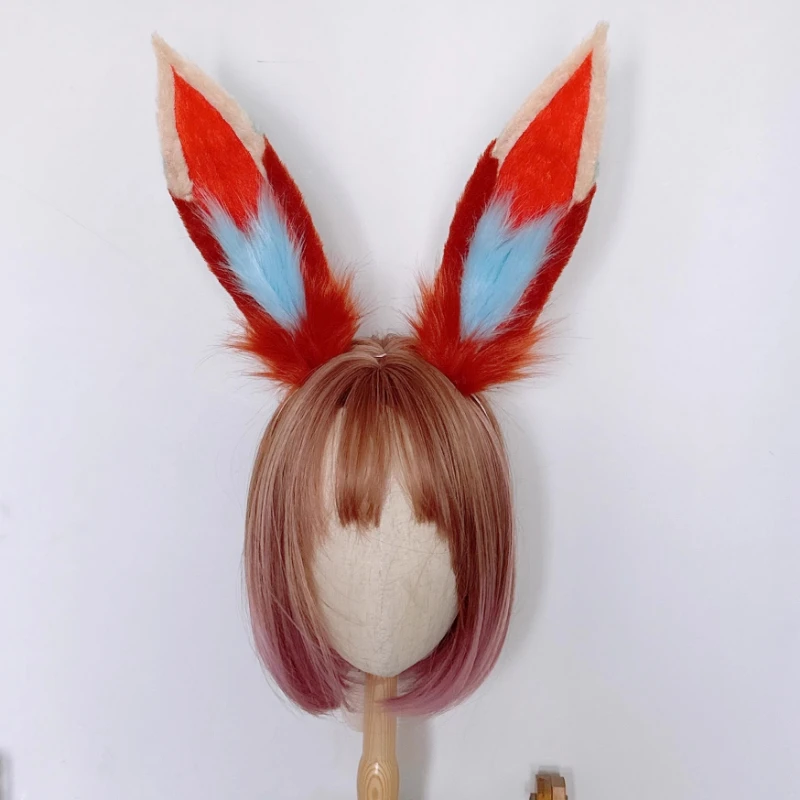 Aurora Furry Ears Headband Headwear Plush Tail LOL The Rabbit Aurora Cosplay Props for Halloween Carnival Party Accessories