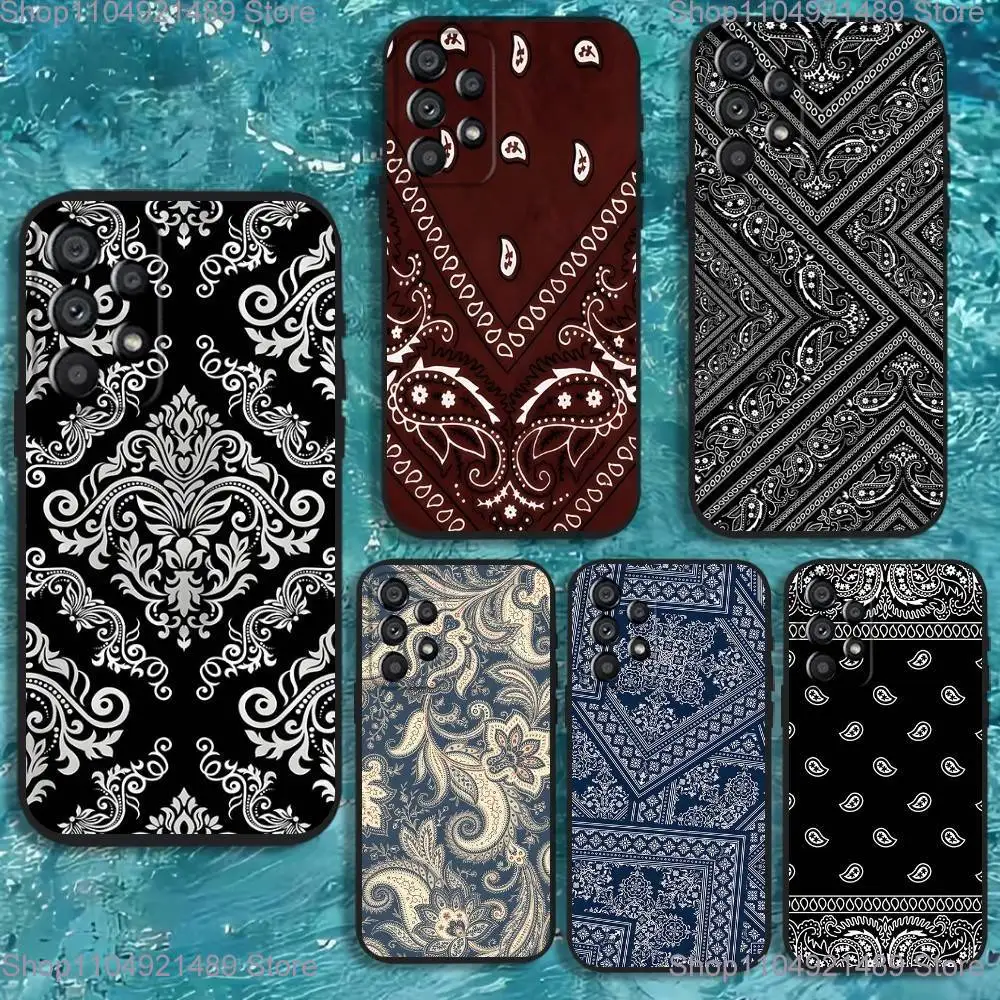 

Bandana Pattern Phone Case For Samsung Galaxy A20,A21s,A22,A31,A32,A52,A53,A72,73,A80 Soft Black Cover