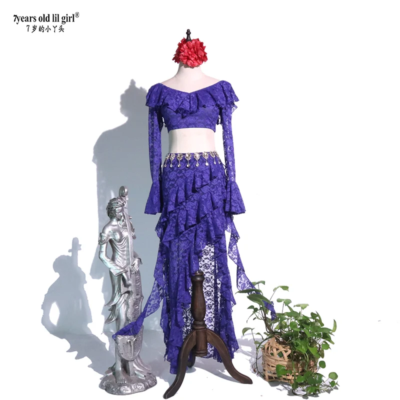 Tribal Belly Dance Practice Performance Dress Korean Lace Suit Brand Design multiple colors CBB109