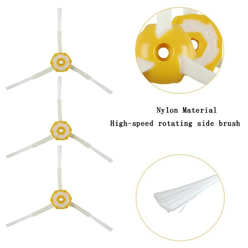 Brosse latérale filtrante avec poils et batteur flexible de remplacement, pour Irobot Roomba 675 645 655 671 677