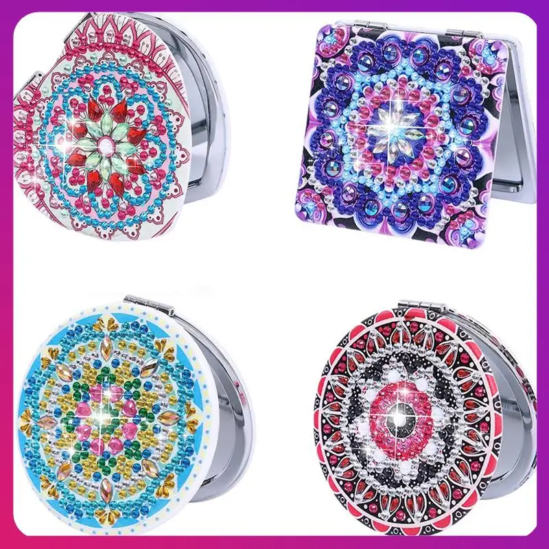 

Зеркало, стекло, алмазная живопись, портативное увеличительное складное зеркало для женщин и девочек