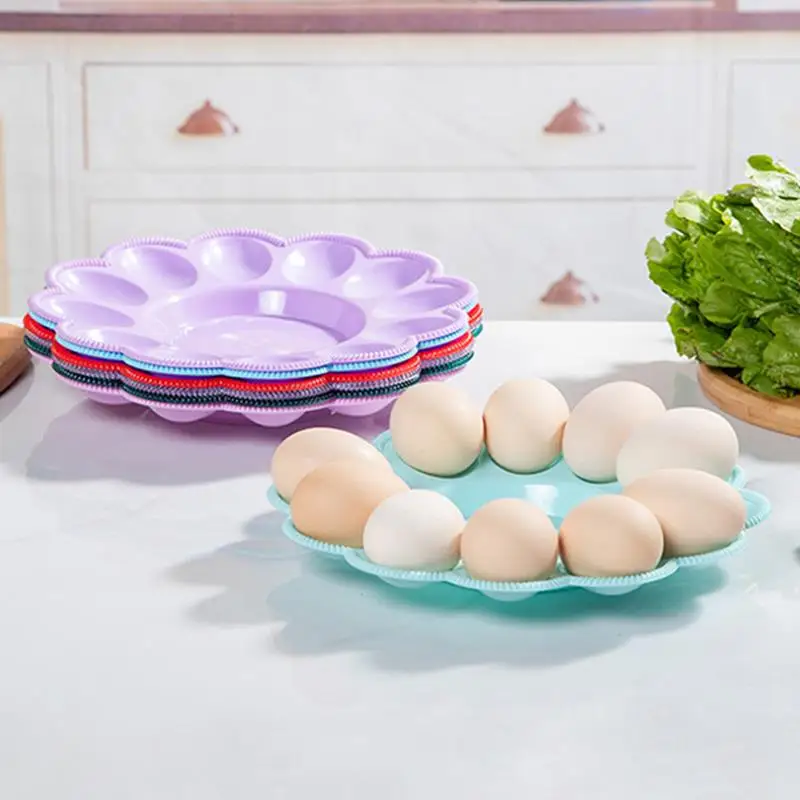 

3Pcs Dish Egg Tray Plastic Food Container Eggs Practical Household Festival Multi-grids Plate Chicken Holders purpose Egg Holder