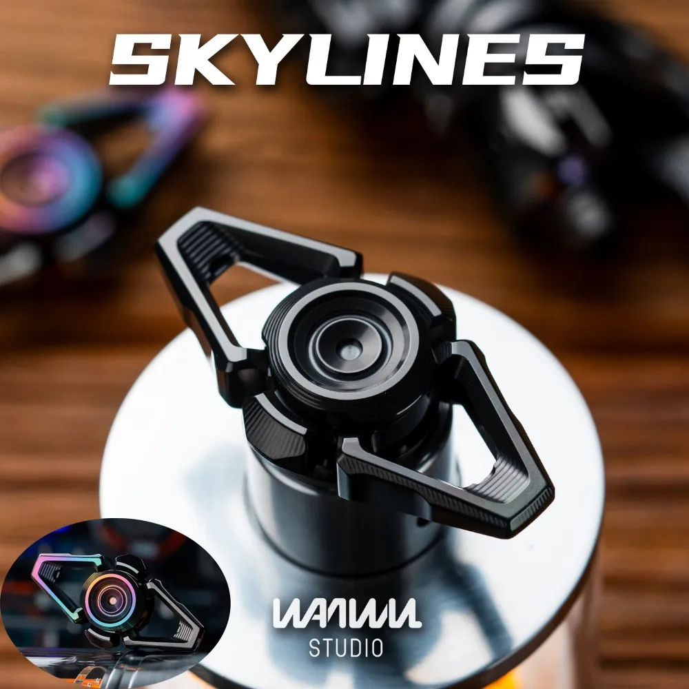 WANWU EDC Skylines Hollow Two-Blade Minimalist Fidget Spinners Stress Releiver EDC Gadgets Spinner Metal Hand Spinner