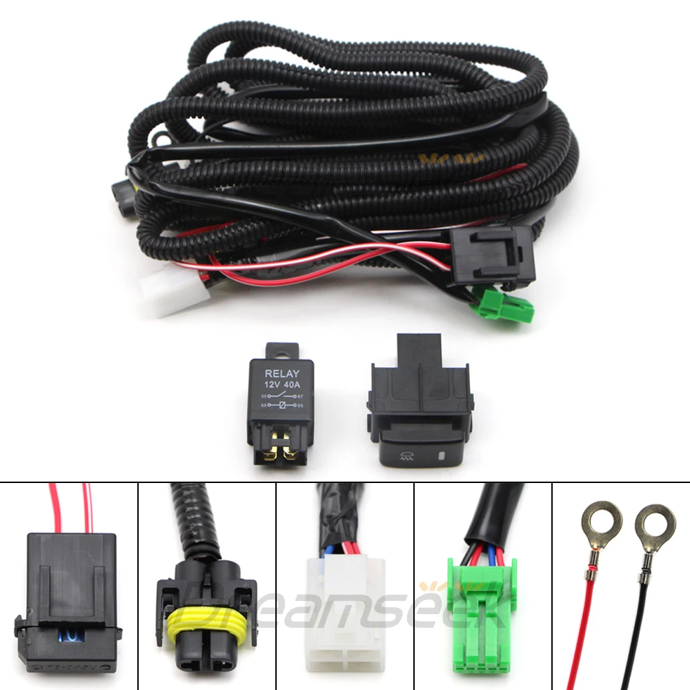 

H8 H9 H11 LED Fog Light Wiring Harness Relay Switch ON/Off for Nissan Armada Frontier Altima DRL Indicator Socket Wire Connector