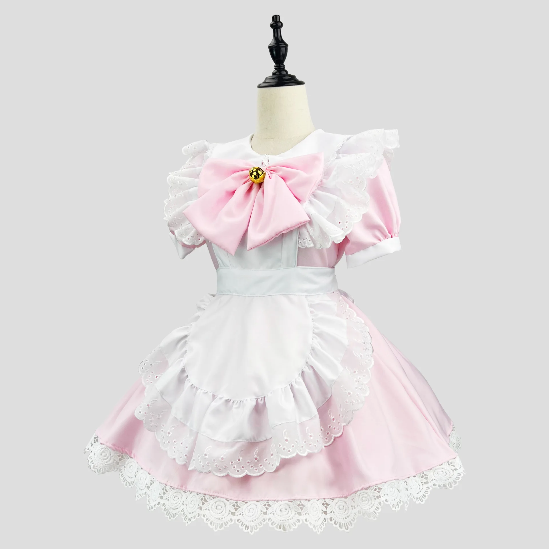 Witte Kanten Lolita Pak Jurk Japanse Anime Meid Cosplay Kostuum Halloween Partij Ober Uniform Dienaar Vrouwen Roze Jurk Pakken