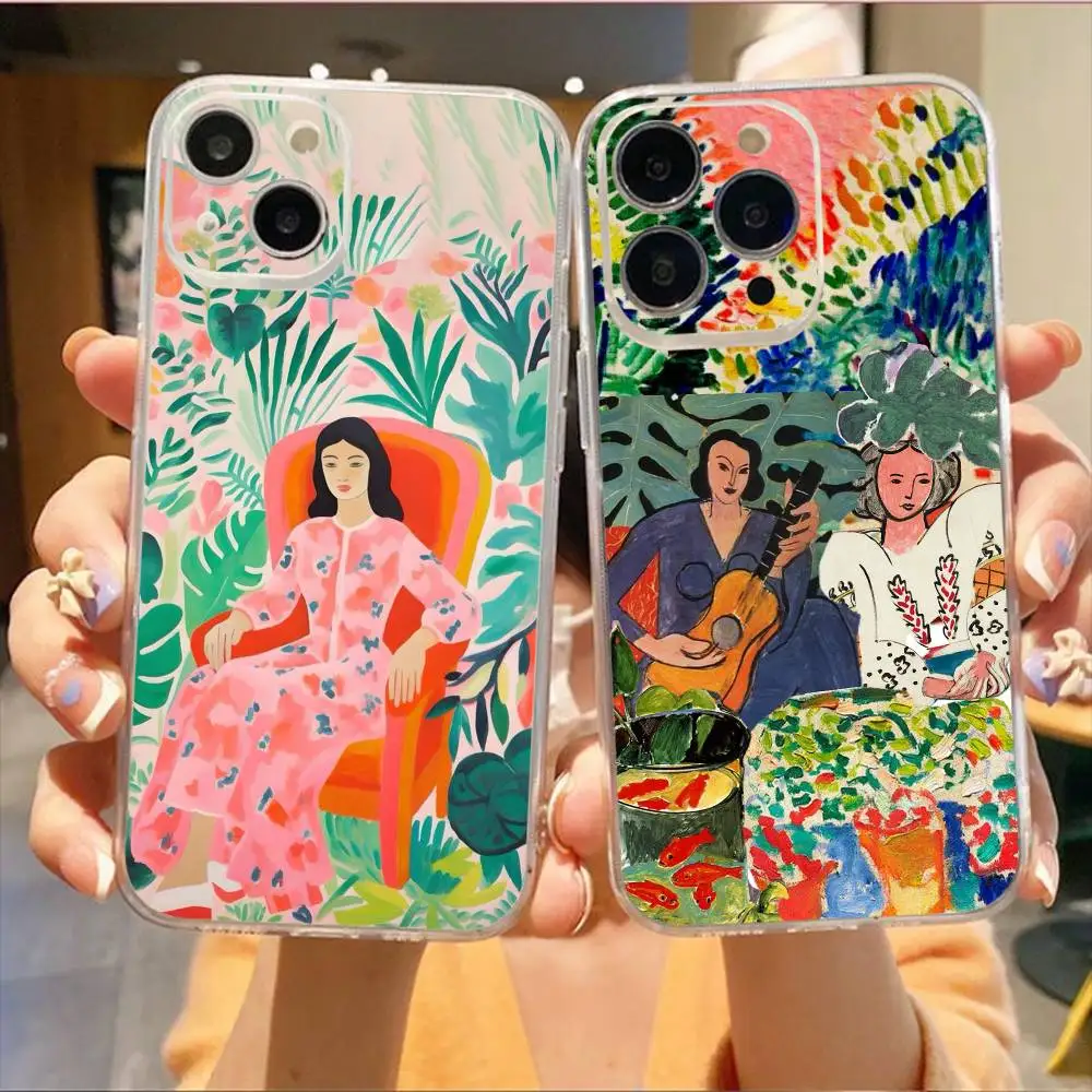 

M-Matisse women and nature Phone Case For iPhone17,16,15,14,13,12,11 Plus,Pro Max Soft Transparent Cover