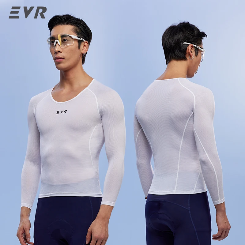 EVR Cycling: heren-sweatshirt met lange mouwen, ideaal voor de zomer, ademend, sneldrogend, geschikt als onderhemd voor wielrennen, sporttop voor fietsen.