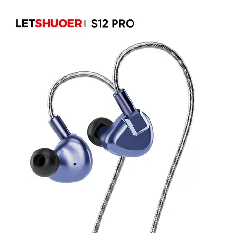 Letshuoer S12 PRO | Écouteurs Hi-Fi IEM à pilote planaire magnétique, câble en cuivre monocristallin plaqué argent avec prise 2.5/3.5/4.4mm