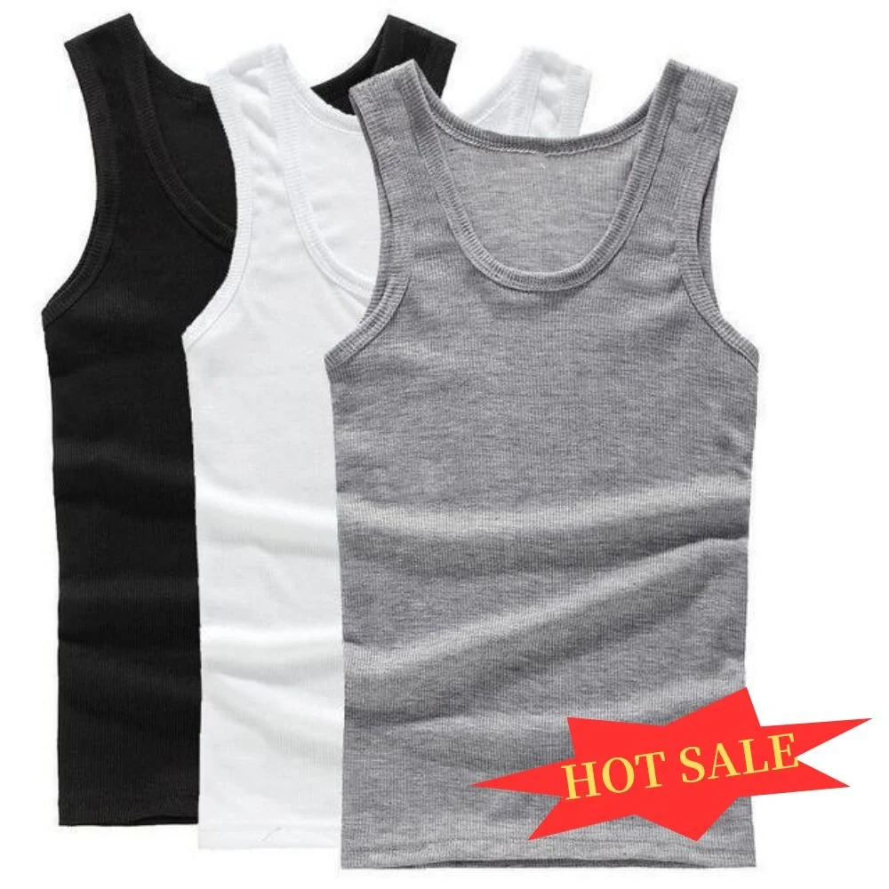 Summer Men Women Tank Top Pure Cotton Bodybuilding Sweatshirt Sleeveless Men\'s T-shirt Basic Elastic Fitness Clothes Muscle Vest