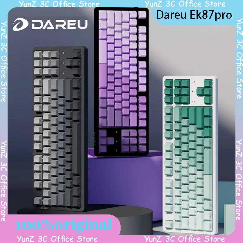 Dareu Ek87pro Three Mode Wireless Mechanical Keyboard Rgb Customized Gateway Structure Full Key Hot Plug Game Keyboard