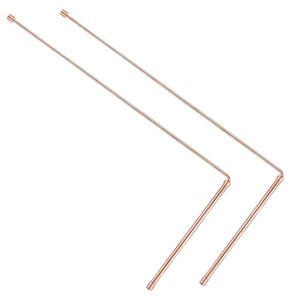 A002 2pcs 99.9% Copper Probe Rod Metal Detector Rod Divining Dowsing Rods for Water Treasure Gold Lost Items Finding Tools