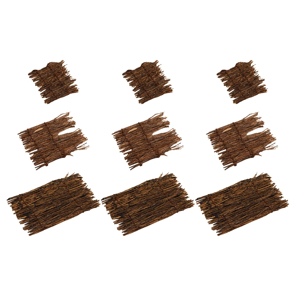 

9 Pcs Bamboo Fence Mat 11x13 11x17 11x23 Handmade Bamboo Decor Bonsai Ornament Micro Landscape Accessories