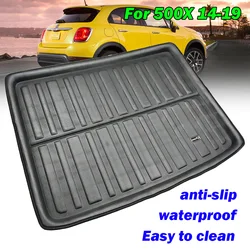 Black For Fiat 500X 2014 - 2021 Rear Boot Tray Liner Cargo Trunk Floor Mat Anti-slip Carpet 2020 2019 2018 2017 2016 2015