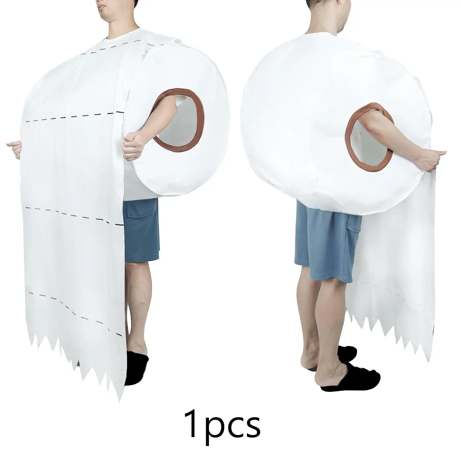 Toilet Tissue Costume Hilarious Funny Couple Roll Paper Roll Paper Cosplay Clothing for Stage Halloween Cosplay Couples Adult