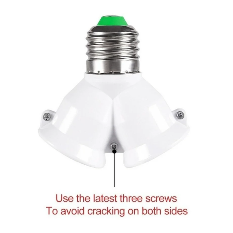 PaaMaa Screw E27 LED Base Light Lamp Bulb Socket E27 to 2-E27 Splitter Adapter Lamp Holder E27 Socket Bulb Holder