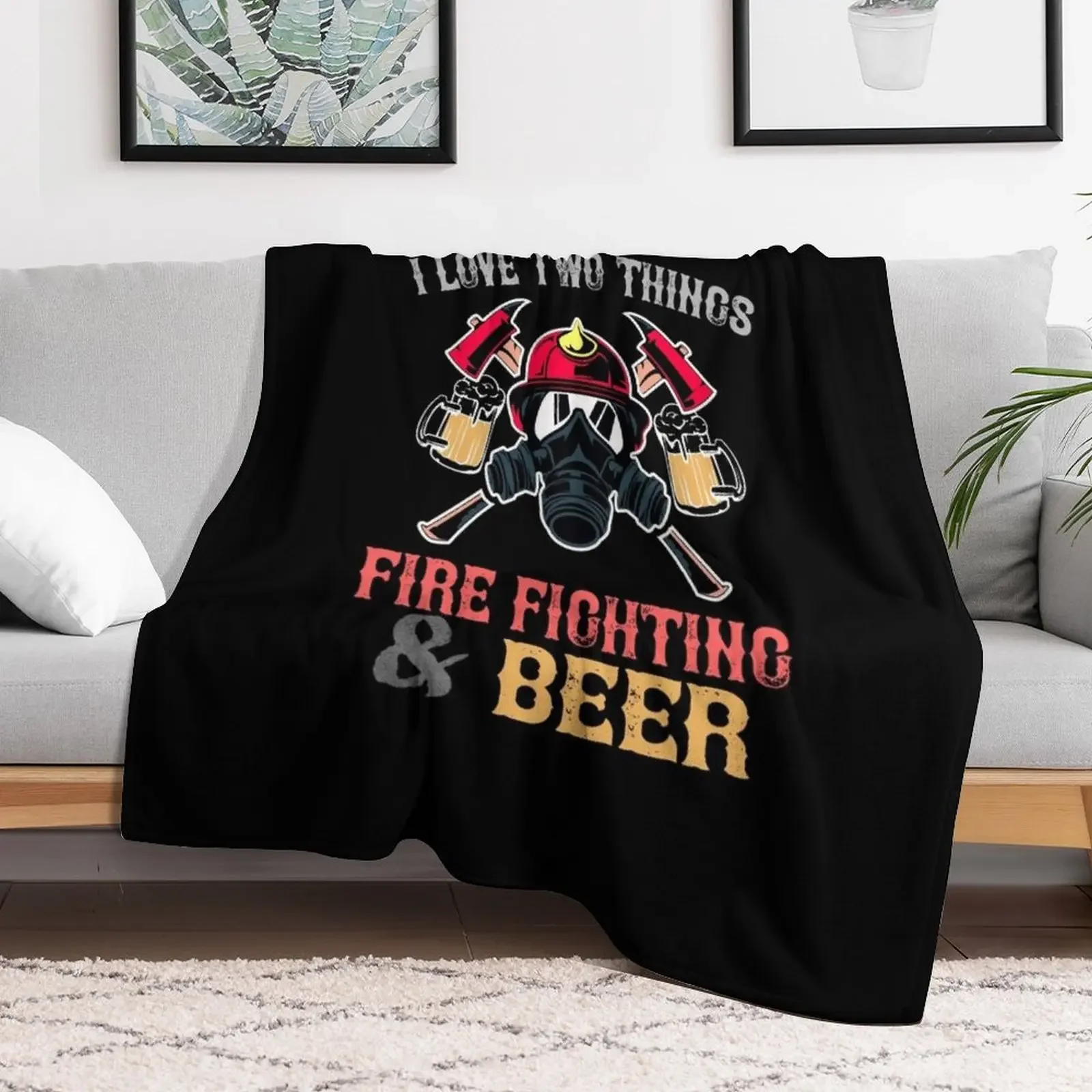 Firefighter Fire Brigade Sayings Beer Throw Blanket All Season Soft Lightweight Blanket for Home