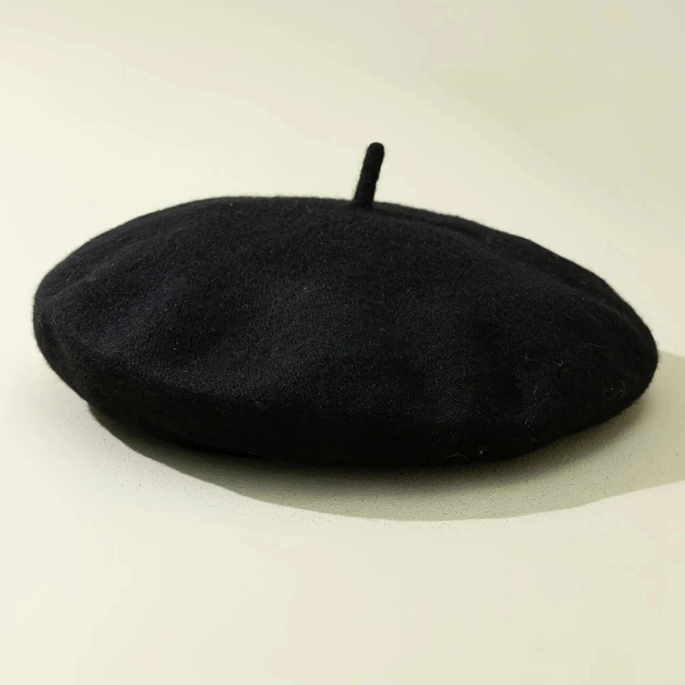 Beret For Women Imitation Cashmere Woolen Autumn and Winter Japanese Painter Hats Fashionable Temperament Solid Color Casual Hat