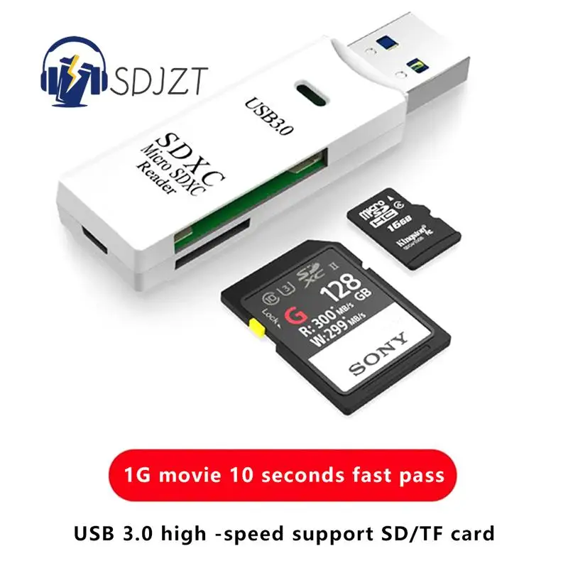2 IN 1 Card Reader USB 3.0 SD TF Card Memory Reader High Speed Multi-card Writer Adapter Flash Drive Laptop Accessories