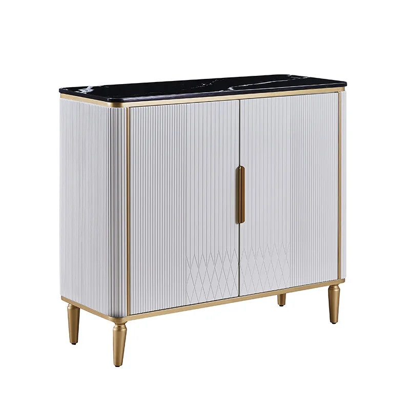 

American light luxury decorative entrance cabinet, , modern living room marble dining side locker, solid wood customization