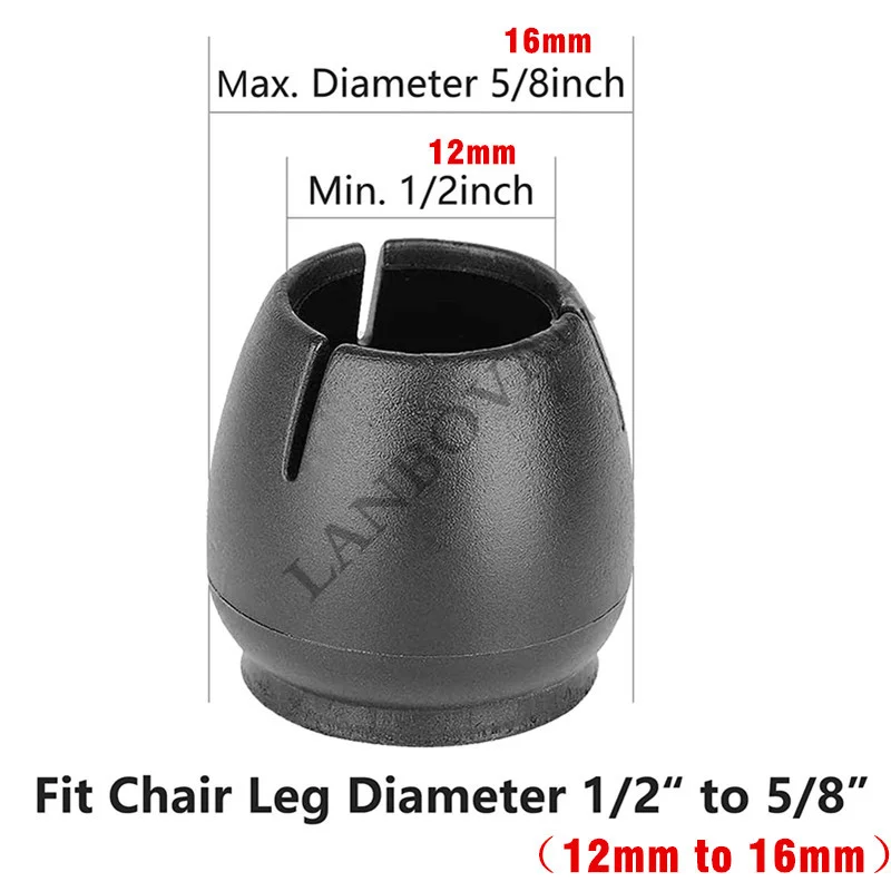 Силиконовые протекторы для ножек стула с фетровым покрытием, 24 шт.