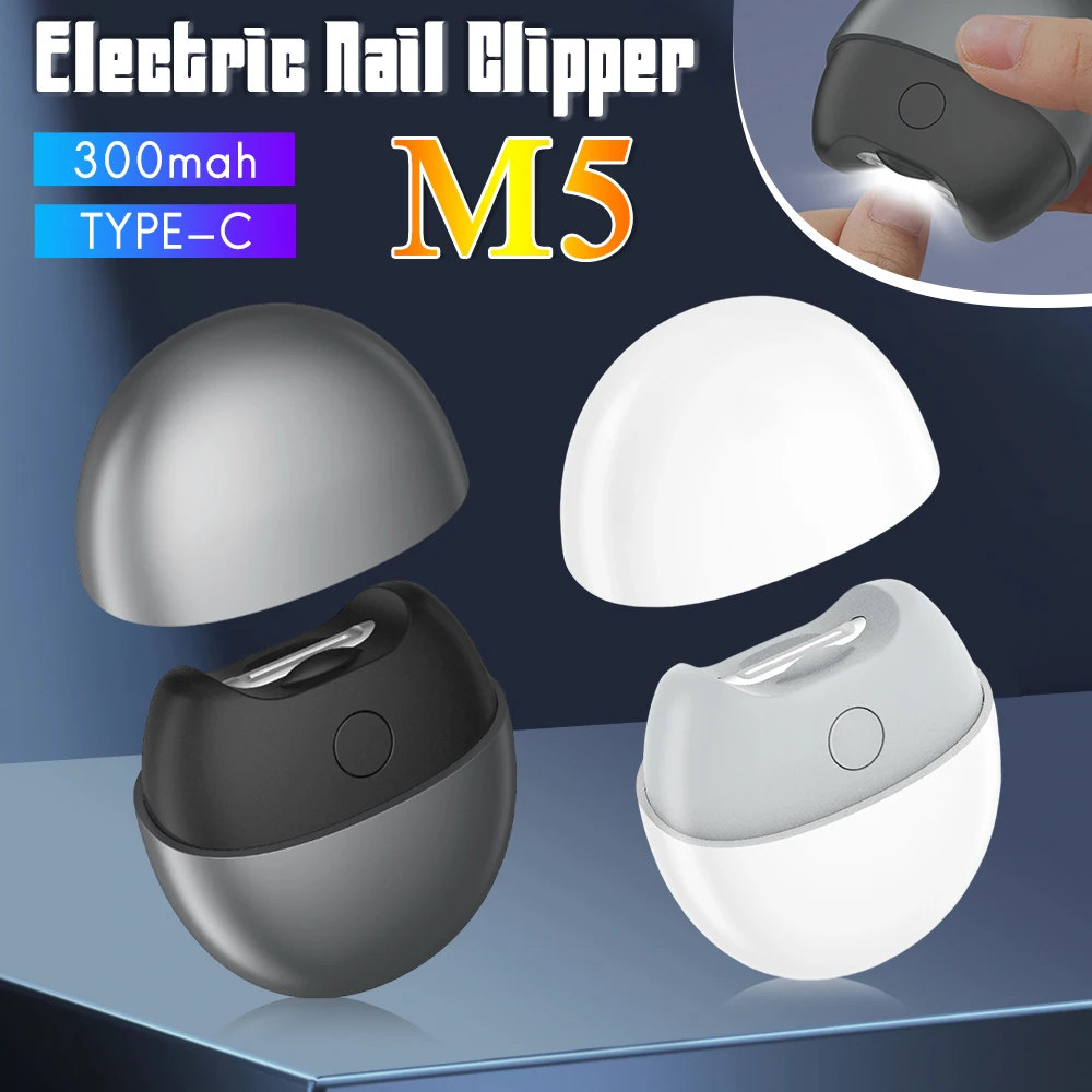 

Electric Automatic Nail Clipper Manicure Nail Trimmer Rechargeable Nail Cutter with Light Fingernail Cutter For Kids Adults