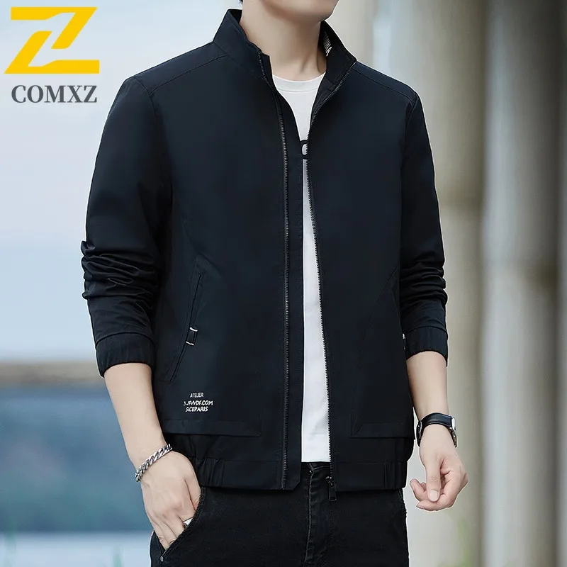 

COMXZ Trendy Chaqueta Stand Collar Breathable Outdoor Windproof Business Banquet Light Luxury Jacket Autumn Man Clothes Jacket