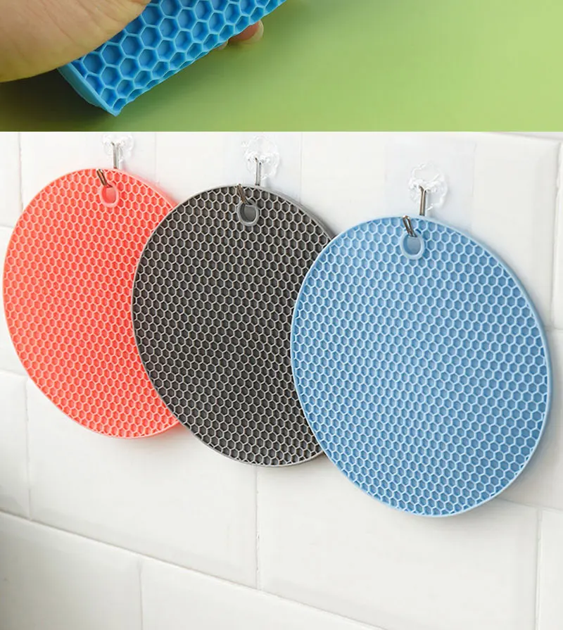 18cm Runde Silikon-Tischmatte Extra Dickes Tischset Offene Wabenstruktur Rutschfest Hitzebeständig Untersetzer für Kaffeebecher – Detail 10