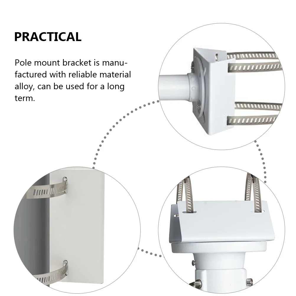 

Security Camera Pole Bracket Metal Vertical Adapter CCTV Mount Durable Alloy Clamp Strong Weather Resistant Easy Install Removal