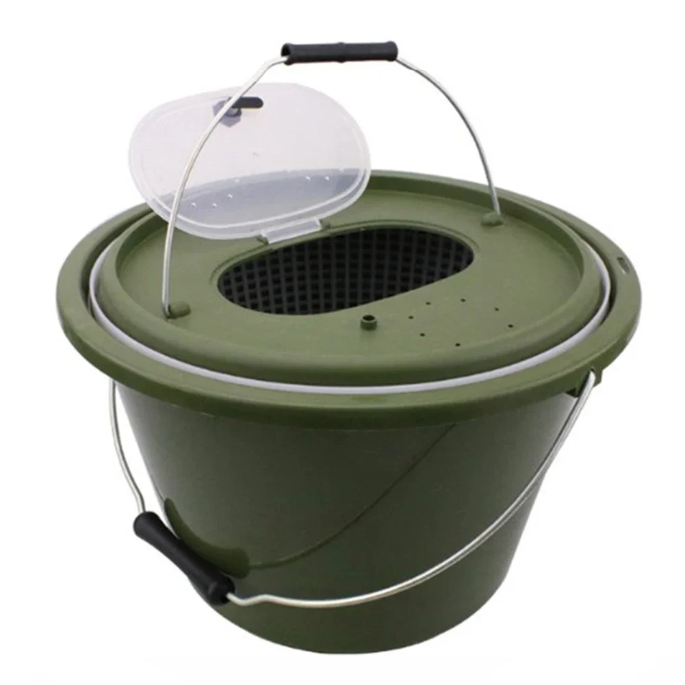 

Water Boxes Fish Bucket Portable With Separate Handle Green PP 5L/10L/15L 650g/950g/1300g Breathable Carp Fishing Double-layer