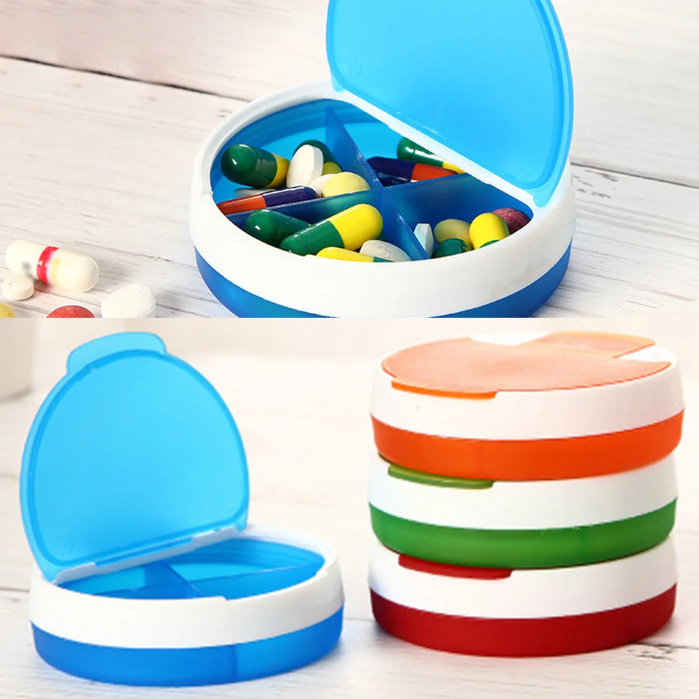 4 Grids Mini Pill Case Plastic Travel Medicine Box Cute Small Tablet Pill Storage Organizer Box Holder Container Dispenser Case