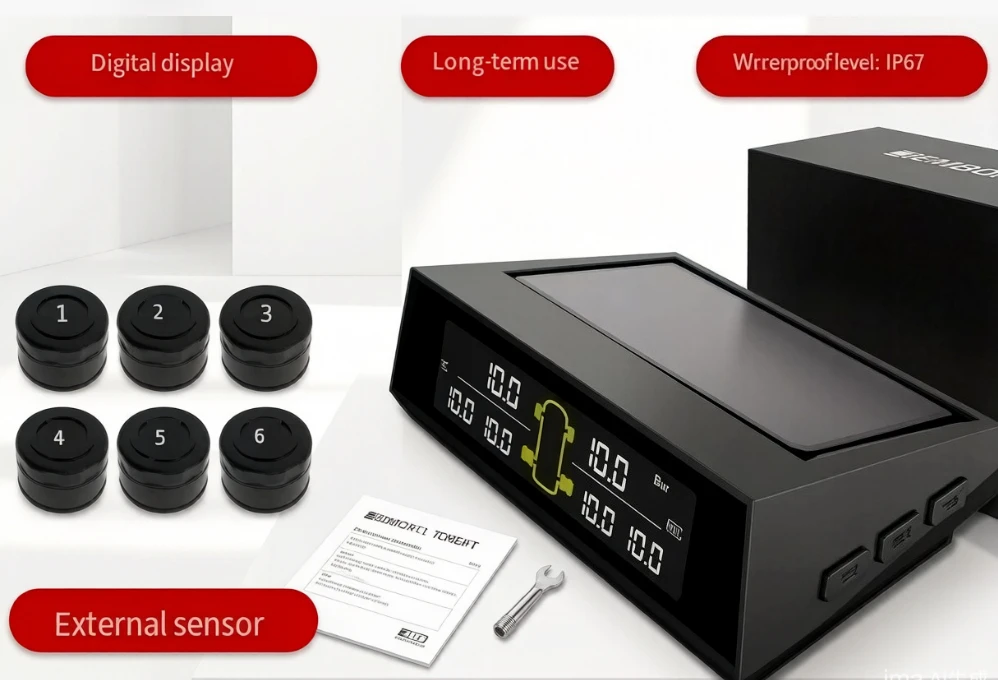 

truck RV TPMS, on-board intelligent and convenient tire pressure monitor,Six-wheel high-precision tire pressure detector