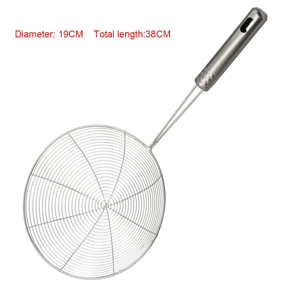 Solid Spider Strainer Skimmer Ladle Stainless Steel Kitchen Utensil Tool French Fries Fish Frying Utensil