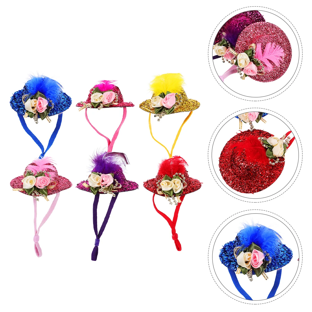 

12pcs Pet Chicken Hat Funny Mini Cap For Rooster Hen Duck Parrot Small Animals Lightweight Festival Costume Headwear Accessory