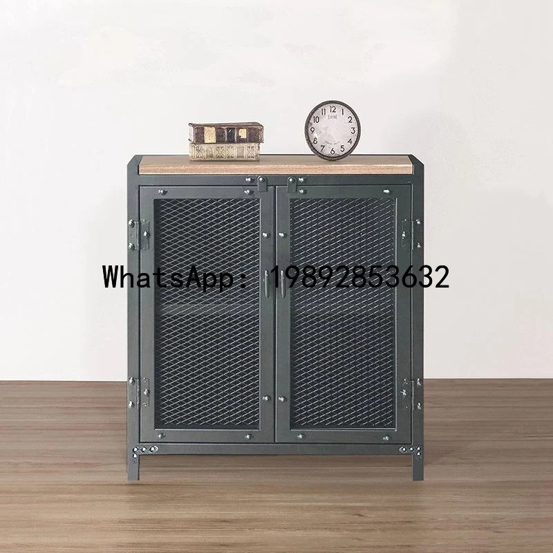 XL Industrial Style Sideboard Industrial Style Loft Black Narrow Cabinet